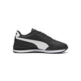 Puma St Runner V4 Kadın Deri Spor Ayakkabı Düz Taban Hakiki Deri Siyah - Beyaz Renk