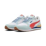 PUMA ST Runner v4 L Retro run Unisex Yetişkin Spor Ayakkabı, White-Fierce Red-Sea Glass, 38