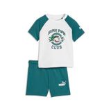 PUMA SUPER PUMA Tee and Short Set Üniseks Bebek Eşofman Takımı, PUMA White, 12-18 Ay