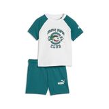 PUMA SUPER PUMA Tee and Short Set Üniseks Bebek Eşofman Takımı, PUMA White, 3-4 YAŞ