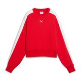 Puma T7 Over Oversized Crew Kadın Kırmızı Bisiklet Yaka Sweatshirt