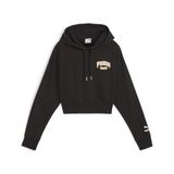Puma Team Cropped Kadın Siyah Kapüşonlu Sweatshirt, M