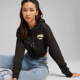 Puma Team Cropped Kadın Siyah Kapüşonlu Sweatshirt