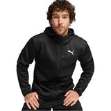Puma Train All Day PWRFleece Fermuarlı Kapüşonlu Sweatshirt Siyah Beyaz L