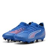 PUMA ULTRA 6 MATCH FG/AG Jr Erkek Çocuk Krampon, Ultra Blue-White-Glowing Red, 36