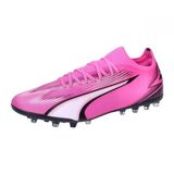 Puma Ultra Match MG Poison Pink White Black Erkek Futbol Ayakkabısı