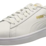 PUMA Üniseks Smash V2 L spor ayakkabı, Puma White Puma White Amazon Green Puma Team Gold, 37.5 EU