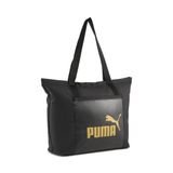 PUMA Unisex Yetişkin CAMPUS Shopper Shopper Çanta PUMA Black-Gold-No.1 Logo X
