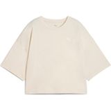 Puma WARDROBE ESS Kadın Oversized Kısa Tişört Rahat Kesim ve Şık Tasarım - XS - Bej