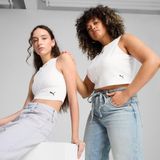 Puma Wardrobe Essentials Ribbed Crop Top Kadın Beyaz Atlet.02