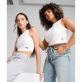 Puma Wardrobe Essentials Ribbed Crop Top Kadın Beyaz Atlet - 629765-02