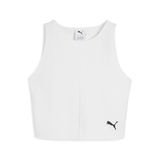 Puma Wardrobe Essentials Ribbed Crop Top Kadın Beyaz Atlet,02-Beyaz S