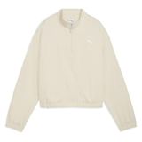 Puma Woven Half Zip Crew Kadın Ekru Klasik Yaka Sweatshirt, M