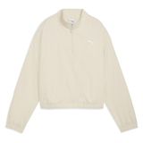 Puma Woven Half Zip Crew Kadın Ekru Klasik Yaka Sweatshirt, XL