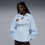 Puma x Fenty Nylon Drill Top Mavi Klasik Yaka Sweatshirt