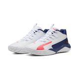 PUMA Yetişkin Dagger 2 Mid basketbol ayakkabısı, White Pink Alert Elektro Blue, 40 EU