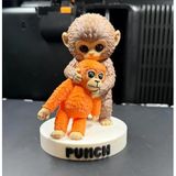 Punch Kun Baby Monkey - Japon Zoo Temalı Minyatür Bebek Maymun Figürü - Otantik Japonya Tasarımlı Dekoratif Biblo ve Koleksiyon Objesi - Masaüstü Sevimli Aksesuar