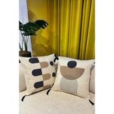 Punch Nakışlı 2 Adet Kırlent Kılıfı - 43 x 43 cm - Lacivert