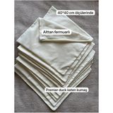Punch Passion Premier Duck Keten Kırlent Kılıfı (10 Adet)/ Punch Işleme Yapılabilir Kılıf/ Işlemeye Hazır Kılıf - 40 x 40 - Ekru