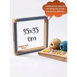 Punchistanbyuyc 35x35 cm Kombinasyon Özellikli Punch ve Tüm Nakışlara Uygun İğneli/Telli Ahşap Kasnak (KILIF HEDİYE)