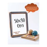 Punchistanbyuyc 50x30cm Kombinasyon Özellikli Punch ve Tüm Nakışlara Uygun İğneli/Telli Ahşap Kasnak (KILIF HEDİYE)