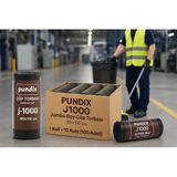Pundix J1000 Jumbo Boy Endüstriyel Çöp Torbası 80X110 Cm 1 Koli 10 Rulo X 10 Adet Dayanıklı, Sızdırmaz Ve Geniş Hacimli Çöp Poşeti