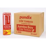 Pundix J300 Çöp Poşeti 80X110 Cm Siyah Kalın 10’Lu Rulo 1 Koli 20 Rulo Çöp Torbası