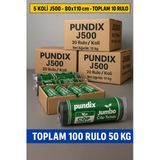 Pundix J500 Jumbo Boy Çöp Torbası 80X110 Cm 5 Koli (Toplam 100 Rulo 50 Kg) Çift Kat 50 Mikron Endüstriyel Kalite Sızdırmaz Poşet Ev, Ofis V