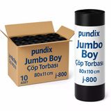 Pundix J800 Jumbo Boy Çöp Torbası 80X110 Cm 1 Koli 10 Rulo X 10 Adet Profesyonel Endüstriyel Kullanım Dayanıklı, Sızdırmaz Ve Geniş Hacimli Çöp Poşeti