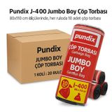 Pundix Pundıx J400 Endüstriyel Çöp Poşeti 80x110 Cm Siyah Jumbo Boy Kalın Seri 1 Koli 20 Rulo / 200 Adet Dayanıklı, Sızdırmaz Ve Geniş Hacimli Çöp Torbası