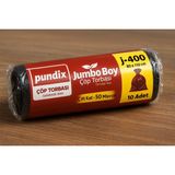 Pundix Pundıx J400 Jumbo Boy Çöp Torbası 80X110 cm – 1 Rulo (10 Adet) – 400 G – Çift Kat 50 Mikron Dayanıklı Siyah Poşet - 80 x 110 cm