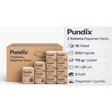 Pundix Z Katlama Peçete Havlu 2 Katlı 12 Paket 200 Yaprak | 17×21 Cm, 115 gr