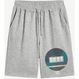 Punıx Büyük Beden Battal Bıg Sıze Men Surf Baskılı Tam Yazlık Erkek Gri Şort - 4XL