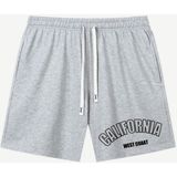 Punıx Büyük Beden Bıg Sıze Calıfornıa Baskılı Tam Yazlık Erkek Gri Şort - 2XL