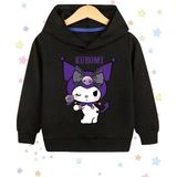 Punix Kids Punıx Kıds Kuromi Baskılı Kapüşonlu Siyah Renk Şardonlu Kışlık Kız Çocuk Sweatshırt - 6 Yaş
