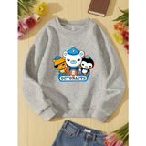 Punix Kids Punıx Kıds Octonauts Baskılı Yüksek Kalite Kışlık Kalın 3 Iplik Bisiklet Yaka Kız Çocuk Sweatshırt - Gri - 10 Yaş