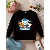 Punix Kids Punıx Kıds Octonauts Baskılı Yüksek Kalite Kışlık Kalın 3 Iplik Bisiklet Yaka Kız Çocuk Sweatshırt - Siyah - 10 Yaş