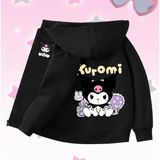Punix Kids Punıx Kıds Özel Seri Kuromi Sırt ve Ön Baskılı Fermuarlı Kapüşonlu Kışlık Kız Çocuk Sweatshırt - Siyah - 3 Yaş