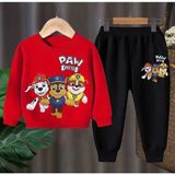Punix Kids Punıx Kıds Özel Tasarım Bisiklet Yaka Paw ve Arkadaşları Baskılı Kışlık Trend Erkek Çocuk Eşofman Takımı - 14 Yaş - Kırmızı