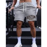 Punix Punıx Büyük Beden Özel Seri Boston Baskılı %100 Pamuk Çift Cep Yeni Sezon Erkek Battal Bermuda Şort - Gri - 5XL