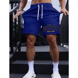 Punix Punıx Büyük Beden Özel Seri Boston Baskılı %100 Pamuk Çift Cep Yeni Sezon Erkek Battal Bermuda Şort - Saks Mavi - 2XL