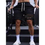 Punix Punıx Büyük Beden Özel Seri Boston Baskılı %100 Pamuk Çift Cep Yeni Sezon Erkek Battal Bermuda Şort - Siyah - 7XL