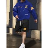 Punix Punıx Büyük Beden Özel Seri Kapüşonlu Crazy 23 Baskılı %100 Pamuk Kışlık Erkek Eşofman Takımı - 2XL - Saks Mavi