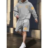 Punix Punıx Büyük Beden Özel Seri Kapüşonlu Crazy 23 Baskılı %100 Pamuk Kışlık Erkek Eşofman Takımı - XS - Gri