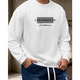 Punix Punıx Büyük Beden Özel Seri Los Angeles Baskılı Bisiklet Yaka Oversize Erkek Trend Sweatshırt - Beyaz - M