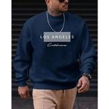 Punix Punıx Büyük Beden Özel Seri Los Angeles Baskılı Bisiklet Yaka Oversize Erkek Trend Sweatshırt - Lacivert - M