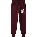 Punix Punıx Büyük Beden Özel Üretim Ny Baskılı Kışlık %100 Pamuk Sokak Stil Erkek Eşofman Altı - Bordo - 5XL