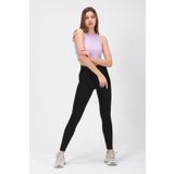 PUNKY CAT Kadın Lila Bisiklet Yaka Crop Top Kolsuz T-shirt