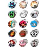 Punky Design Anime, Dizi ve Oyun Temalı Trend Rozet Seti – 15’li (44 mm)
