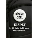 Punky Design Kişiye Özel 44 mm Tasarım Rozet Seti 15 Adet Metal Aksesuar Kullanımı için Dayanıklı